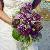 Bridal bouquet - Millet, chocolate artichokes, variegated dahlias, purple lisianthus, purple stock