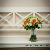 Orange Bridal bouquet - orange mini gerbs, orange and white roses, white fuji mums and green cymbidium orchids